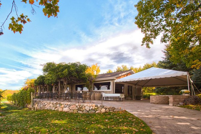 5-Hour Traverse City Wine Tour: 4 Wineries on Old Mission Peninsula - Brys Estate: broad views and a first-come lawn bar