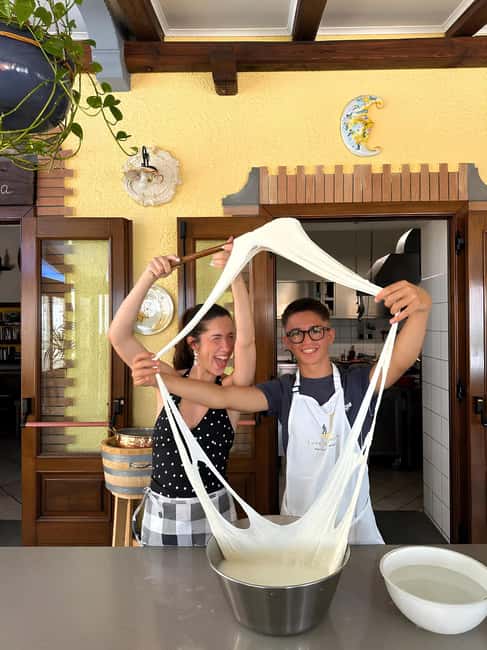 Amalfi: Make Fresh Pasta, Mozzarella, & Tiramisù with Wine - Making tagliatelle by hand