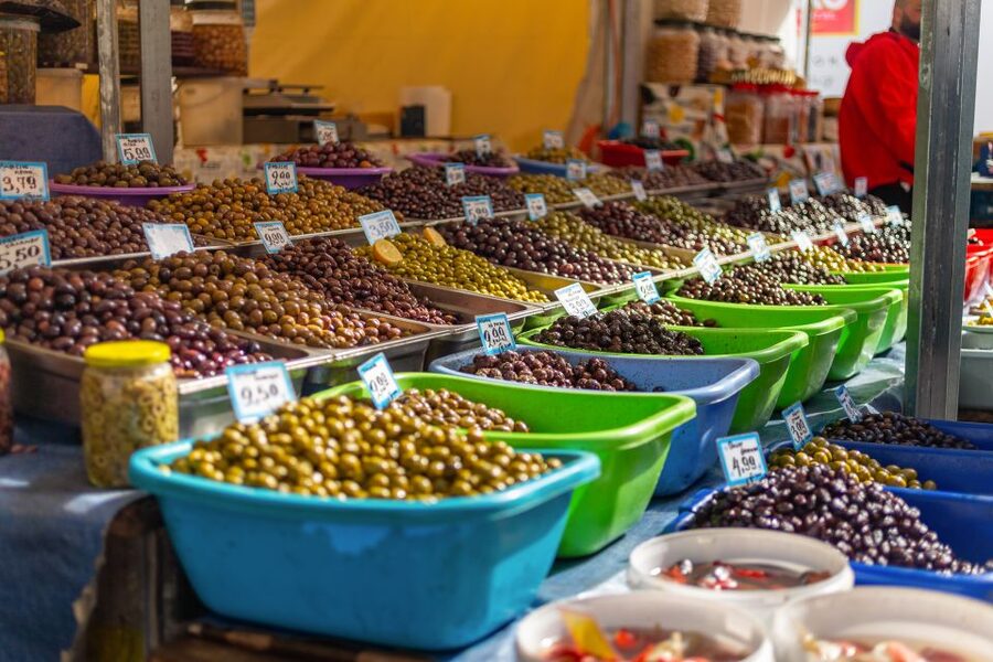 Athens: Food Market Visit and Cooking Class with Wine - Walking through Varvakios Agora with a cook