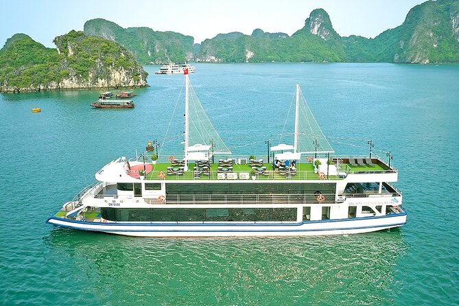 BEST SELLER - Halong 5 Star Day Cruise: Buffet, Wine & Jacuzzi - The sunset party is relaxed, brief, and a little over-sold