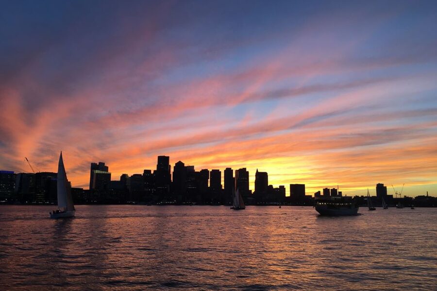 Boston: Harbor Champagne Sunset Sail from Rowes Wharf - Castle Island and the Donald McKay monument