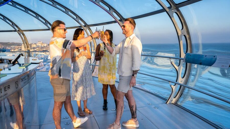 Brighton: i360 Entry & Champagne (Soft Drink for Under 18s) - The glass pod and the 360-degree view