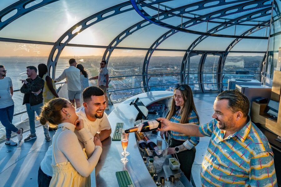 Brighton: i360 Entry & Champagne (Soft Drink for Under 18s) - Champagne, soft drinks, and the Sky Bar