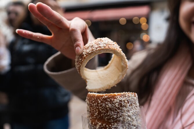 Budapest Food Tour: Wine, Foie Gras & 20+ Tastings - Warm chimney cake with a sweet finish