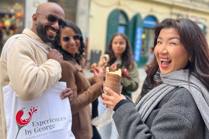 Budapest Food Tour: Wine, Foie Gras & 20+ Tastings - Three foie gras bites on Váci Street