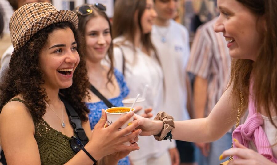 Budapest: Guided Food Tour with Wine, Beer, and Shots - The first tastes: soup, lángos, and party streets