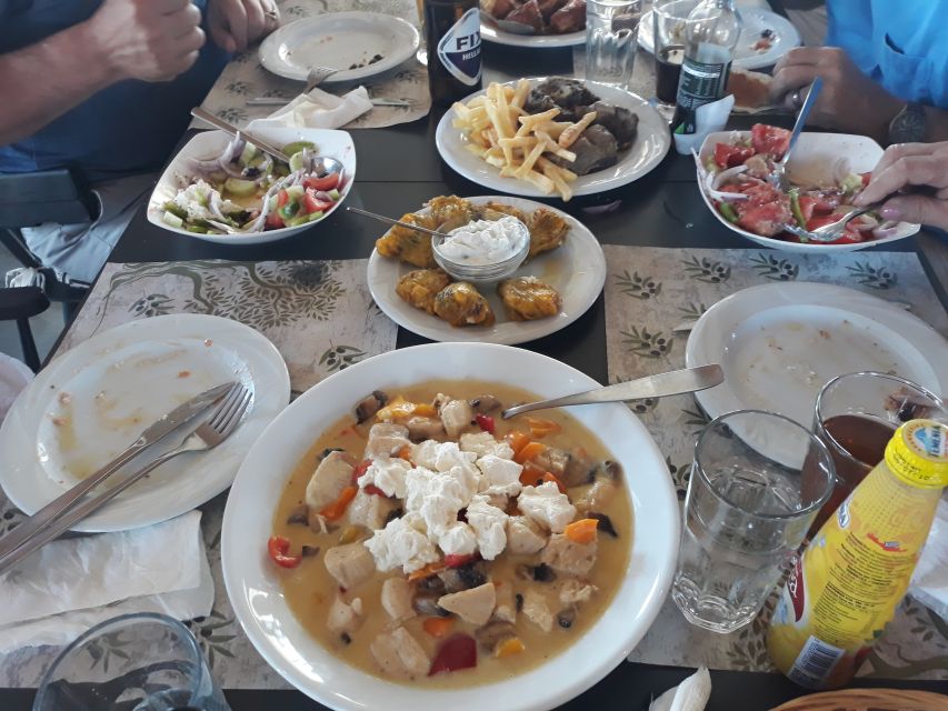 Chania: Milia Mountain Tour w/Lunch Olive Oil/Wine Tastings - Anoskeli’s tasting table: oil first, wine next