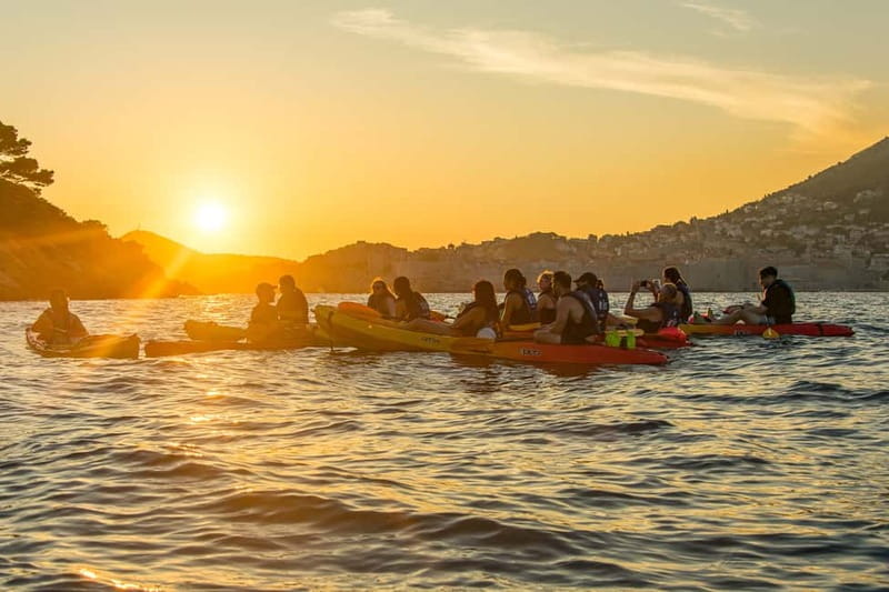 Dubrovnik: Guided Sunset Sea Kayaking Tour with Wine - Lokrum and the open-water section