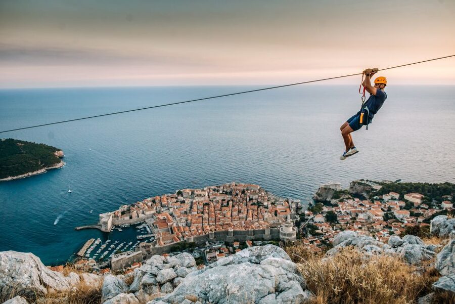 Dubrovnik: Sunset Zip Line Experience Followed by Wine - The safety briefing and short practice run