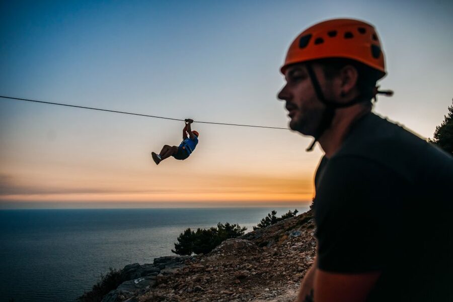 Dubrovnik: Sunset Zip Line Experience Followed by Wine - Sunset from Srđ Hill with local wine