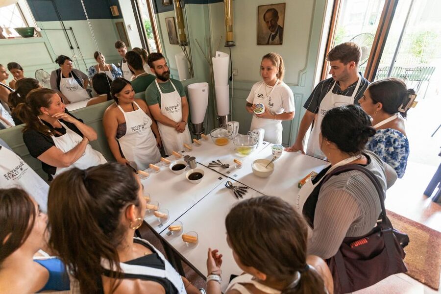 Fettuccine & Tiramisù: Cooking Class with Wine & Limoncello - Eating your own pasta with wine