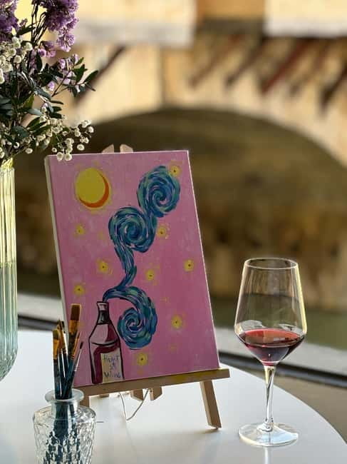 Florence: Paint&Wine with the view of Ponte Vecchio - Painting beside Ponte Vecchio