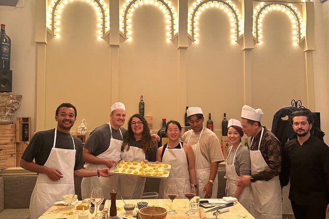 Florence: Pasta Cooking Class with Unlimited Wine - Making pasta inside Florence’s old stone tower