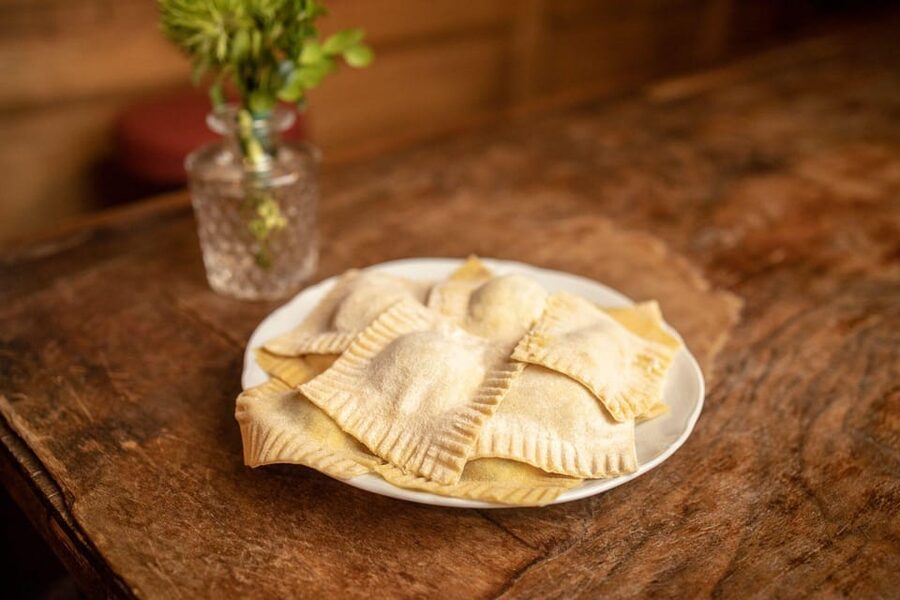 Florence: Pasta & Tiramisu Class with Unlimited Wine - Kneading pasta dough by hand