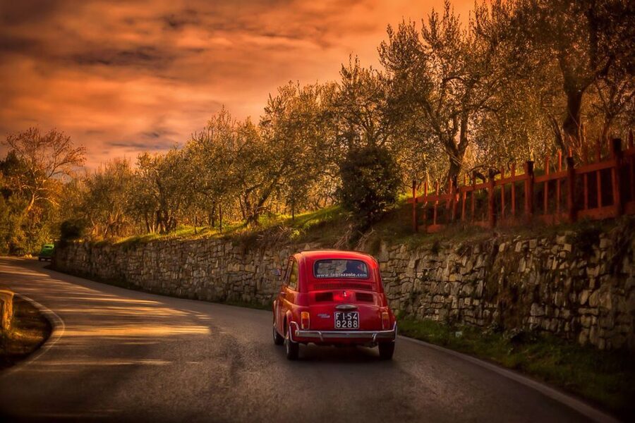 Florence Wine Tasting and Tuscan Lunch in a Vintage Fiat 500 - Cruising from Florence into the Tuscan hills