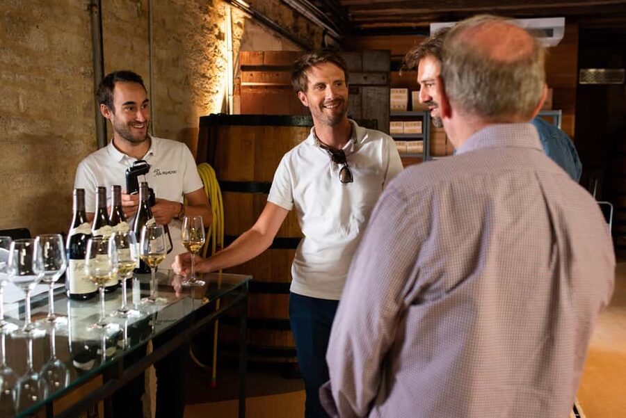 From: Dijon/Beaune: Burgundy Region Winery Tour with Lunch - Beaune from the road, then lunch at an estate