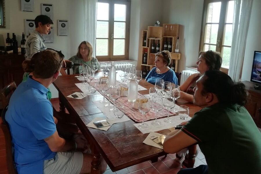 From Siena: Brunello di Montalcino Guided Wine Tour W/ Lunch - First stop: vineyards, cellars, and the first Brunello tasting