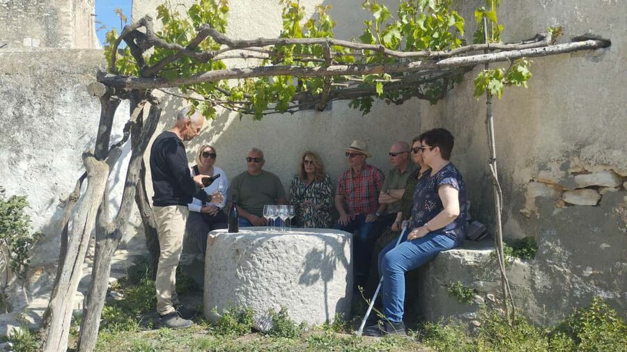 From Sitges: Wine Tasting at 2 Wineries with Hotel Pickup - First winery: old cellars, family stories, and cava