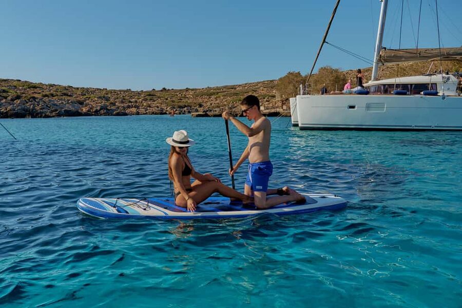 Heraklion: Dia Island Catamaran Cruise with Dinner and Wine - Three hours in Dia Island’s calm bay