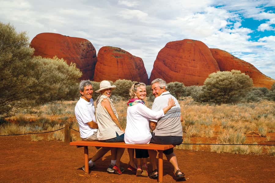 Kata Tjuṯa Sunset Tour with Sparkling Wine and Cheeseboard - Kata Tjuṯa at sunset, with the domes doing the work
