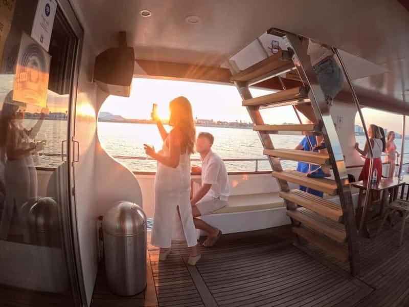 Larnaca: Sunset Cruise with a Glass of Wine - Mackenzie Beach brings a 20-minute swim break