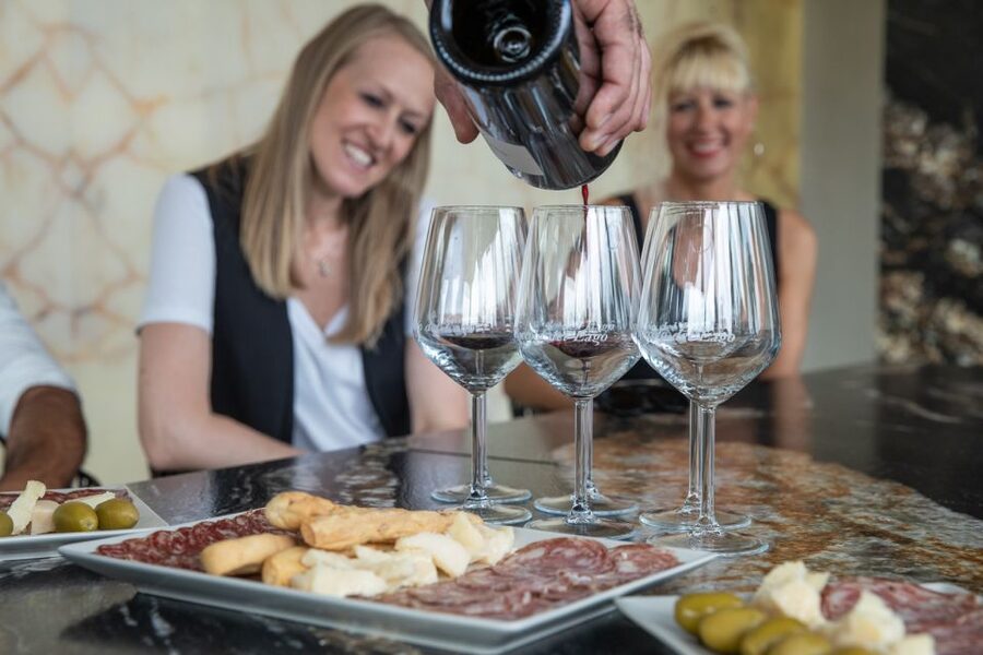 Lazise: Vineyard Tour and Organic Wine Tasting - The five-wine tasting and local snacks