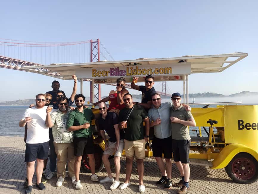 Lisbon: 1-Hour Beer, Sangria or Wine Bike Sightseeing Tour - From the Tejo Promenade to the 25 de Abril Bridge