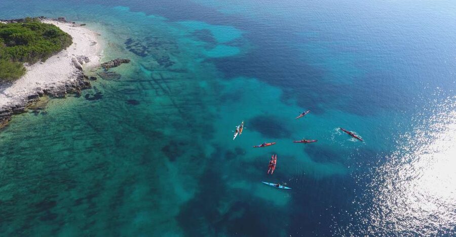 Lumbarda: Half-Day Kayaking and History with Wine delight - Vrnik: quarries cut into a small island