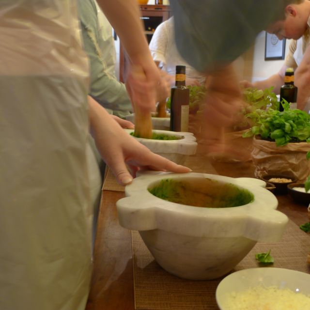 Manarola: Pesto Making Class with Tasting and Wine - Booking, cancellation, and language details