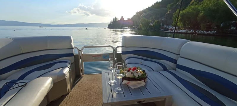 Ohrid Wine Tasting Boat Cruise - Unlimited Wine - A wine bar with Lake Ohrid for a view
