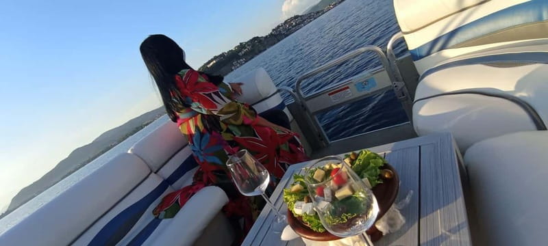 Ohrid Wine Tasting Boat Cruise - Unlimited Wine - Leaving Kej Makedonija and seeing Ohrid from the lake