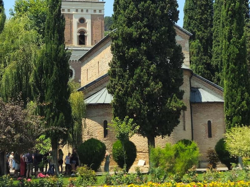 One-day tour in Kakheti with a guide and free wine tasting - Bodbe Monastery and the view across the Alazani Valley