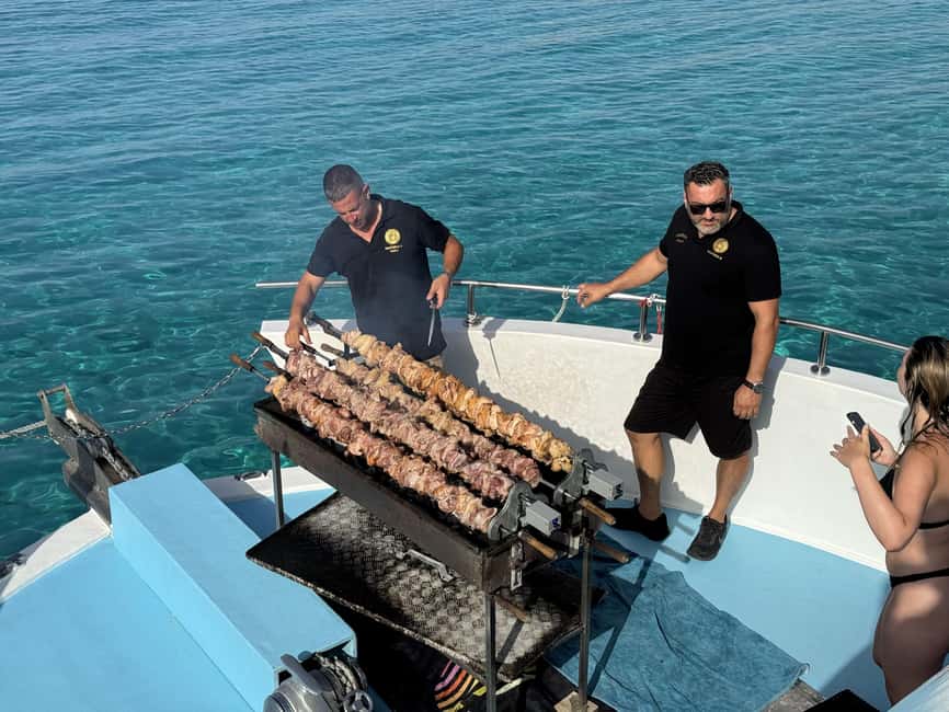 Paphos: Blue Lagoon Afternoon Cruise with Swim, BBQ & Wine - Sunset on the return cruise