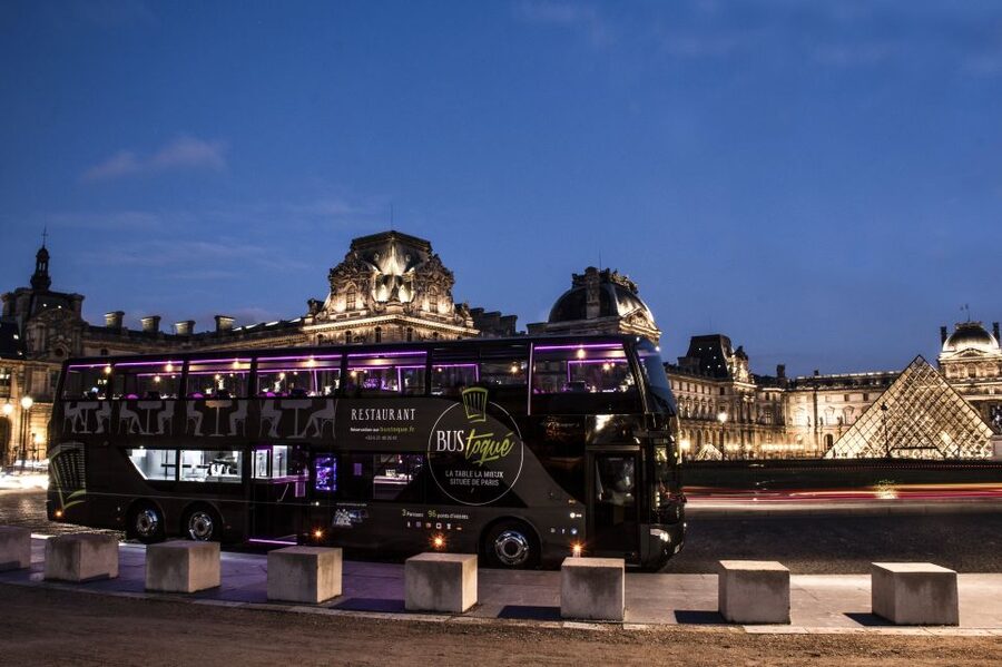 Paris: Bus Toqué Tour with 5-Course Dinner and Champagne - The upper deck and the glass ceiling