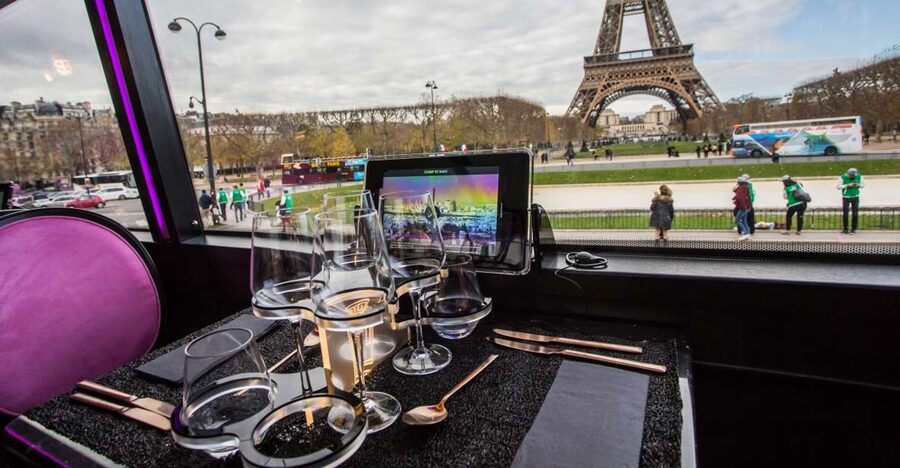 Paris: Champs Elysées Bus Toqué w/Lunch & Glass of Champagne - What your four-course lunch includes