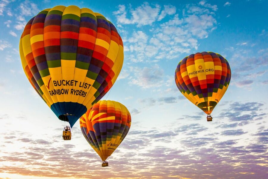 Phoenix: Hot Air Balloon Flight with Champagne - A quiet view of Phoenix from the sky