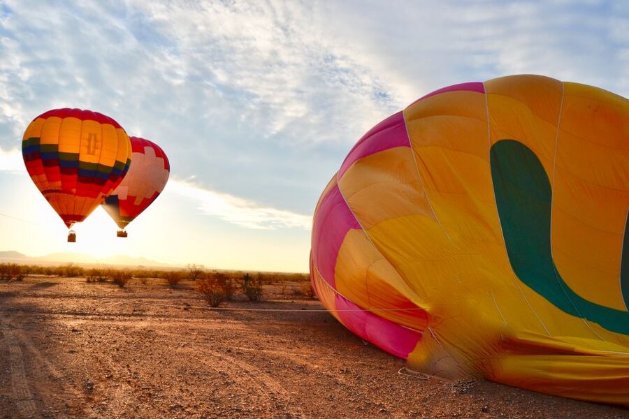 Phoenix: Hot Air Balloon Flight with Champagne - The balloon inflation gives you a real beginning