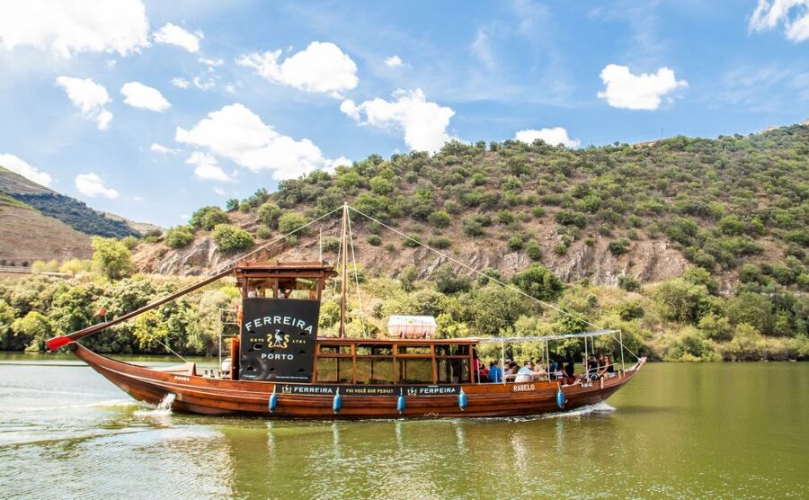 Porto: Douro Valley History & Wine Tour with Cruise & Lunch - The Rabelo cruise shows the river from below