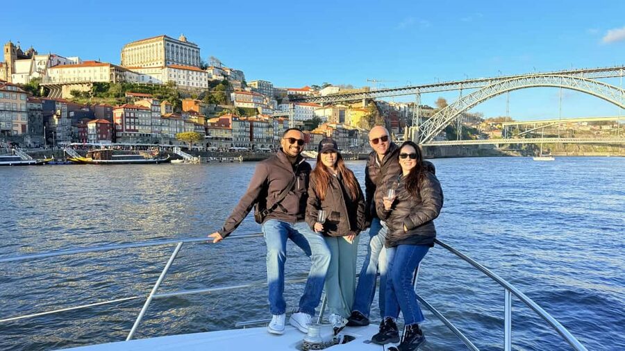 Porto: Luxury 6 Bridges Yacht Cruise with Wine & Snacks - Ribeira and Gaia from the water