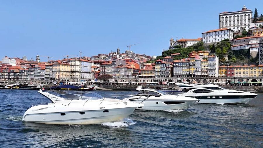 Porto: Luxury 6 Bridges Yacht Cruise with Wine & Snacks - Past Gaia toward São Pedro da Afurada