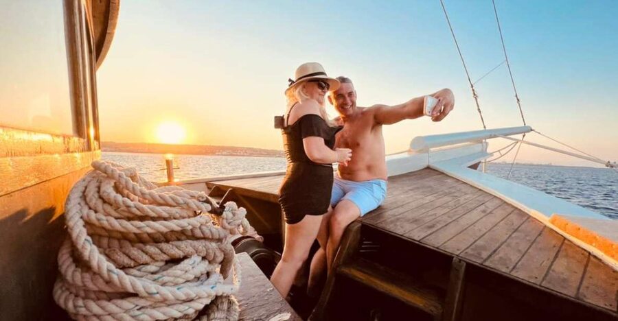Rhodes: Sunset Cruise with Unlimited Aperol, Beer, and Wine - Leaving Mandraki Harbour with daylight to spare