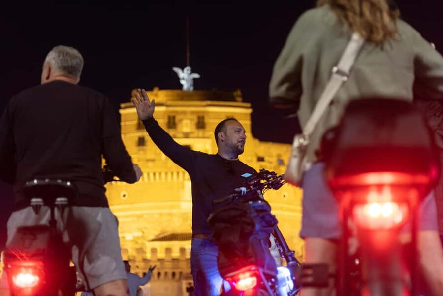 Rome by Night: E-bike Small Group Tour -Food & Wine (Option) - Saint Peter’s Basilica and Castel Sant’Angelo
