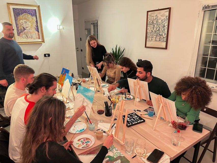 Rome: Painting Class with Unlimited Wine - Pizza, Wine, and the Social Side of the Class