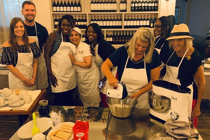 Rome Pasta and Tiramisu Class: Ravioli, Fettuccine & Fine Wine 5<em> – Key points to know before booking’ /></p>
<ul>
<li><strong>Three classic dishes:</strong> Make fettuccine, ricotta and spinach ravioli, and tiramisu from scratch.</li>
<li><strong>Wine is part of the class:</strong> Prosecco, DOCG wine, soft drinks, bottled water, limoncello, and coffee are included.</li>
<li><strong>Small by cooking-class standards:</strong> The group is capped at 12, with extra attention possible from the chef.</li>
<li><strong>Near the Vatican:</strong> The class takes place at a locally loved restaurant in the Vatican area.</li>
<li><strong>A social meal as well as a lesson:</strong> You cook, eat, and meet people from different countries around the table.</li>
<li><strong>Recipes go home with you:</strong> A QR code or supplied recipes help you repeat the dishes later, though sauce details may need checking.</li>
</ul>
<h2>What you actually make in three hours</h2>
<p> – What you actually make in three hours’ /></p>
<p><p>The class focuses on three very Italian comforts: fresh fettuccine, ricotta and spinach ravioli, and tiramisu. This is a good mix because each dish teaches a different basic skill.</p>
</p>
<p><p>The fettuccine gives you practice mixing and working pasta dough, then rolling and cutting it into ribbons. The ravioli adds another step, since you fill the pasta with ricotta and spinach, fold it, and seal the edges. Tiramisu brings a no-bake dessert into the lesson, so you finish with something that is simple to repeat at home.</p>
</p>
<p><p>The planned meal is fettuccine with tomato sauce, ricotta and spinach ravioli with butter and sage, and tiramisu. That is a generous amount of food for a three-hour class, especially with drinks served along the way. Lunch, snacks, alcohol, bottled water, and soft drinks are included in the listed price.</p>
</p>
<p><p>You should understand the hands-on portion clearly. You are not signing up for a full professional kitchen apprenticeship. The strongest practical activity is forming the pasta and assembling the dessert. The sauces may already be prepared, and the cooking of the pasta may be handled by the restaurant team. One person found this disappointing, while another appreciated receiving the sauce recipe afterward.</p>
</p>
<p><p>That distinction matters if you already cook often or want a technical lesson on Roman sauces. If your goal is a relaxed introduction to pasta making, the format makes more sense. You get the satisfying parts that are easy to try at home without spending the whole afternoon chopping, simmering, and washing pans.</p>
</p>
<div class="twil" style="margin: 20px 0; padding: 15px 0;"><p>More Workshops in Rome:</p><ul style="margin: 10px 0; padding-left: 0; list-style: none;"><li style="margin: 0 0 12px 0; padding: 0 0 12px 0; border-bottom: 1px solid #FAF4DB; line-height: 1.4;"><a href="https://winetourlover.com/rome-pasta-tiramisu-class-with-fine-wine-by-the-vatican/">Rome: Pasta & Tiramisu Class with Fine Wine by the Vatican</a><br><span style="font-size: 0.82em; color: #555;"><span style="color: #D9AE00;">★</span> 4.9 · 4,852 reviews</span></li><li style="margin: 0 0 12px 0; padding: 0 0 12px 0; border-bottom: 1px solid #FAF4DB; line-height: 1.4;"><a href="https://winetourlover.com/rome-pasta-making-class-with-wine-limoncello-and-dessert/">Rome: Pasta Making Class with Wine, Limoncello, and Dessert</a><br><span style="font-size: 0.82em; color: #555;"><span style="color: #D9AE00;">★</span> 4.9 · 3,177 reviews</span></li><li style="margin: 0; padding: 0; border-bottom: none; line-height: 1.4;"><a href="https://winetourlover.com/fettuccine-tiramisu-cooking-class-with-wine-limoncello/">Fettuccine & Tiramisù: Cooking Class with Wine & Limoncello</a><br><span style="font-size: 0.82em; color: #555;"><span style="color: #D9AE00;">★</span> 4.9 · 2,103 reviews</span></li></ul></div><h2>The pasta lesson near the Vatican</h2>
<p><img width="669" height="446" decoding="async" src=