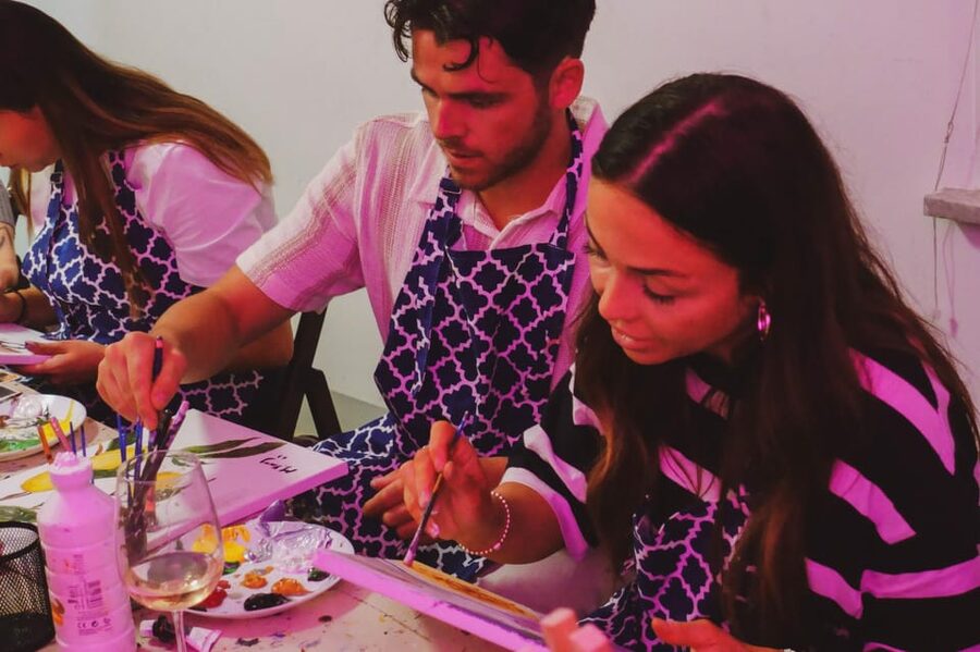 Rome: Tipsy Painting Class with Fine Wine and Arts - Entering the palazzo studio