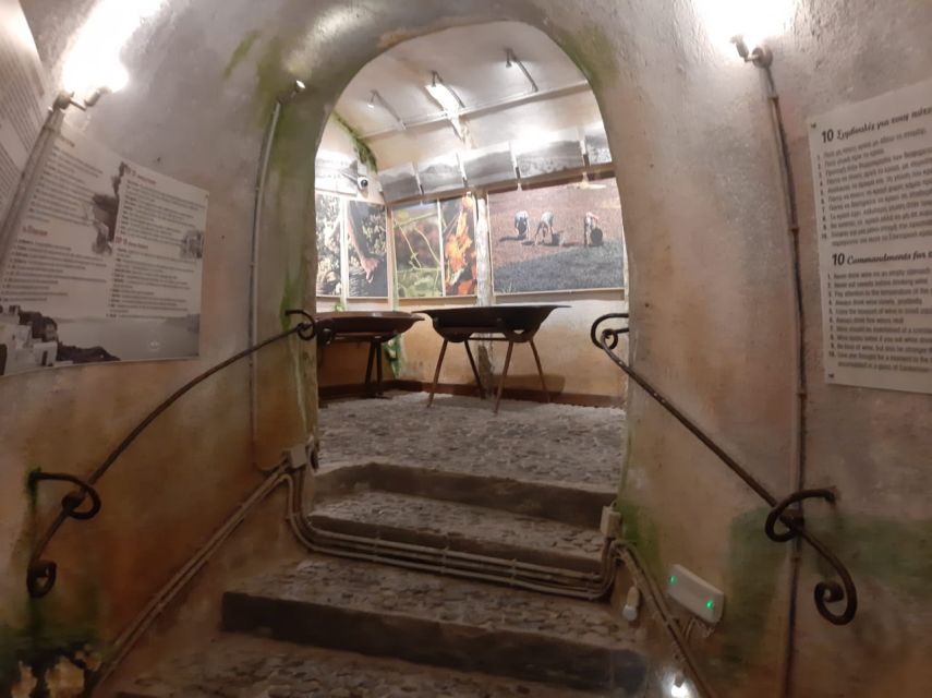 Santorini: Guided Wineries Private Tour with Wine Tastings - Art Space begins the tour in a volcanic cellar