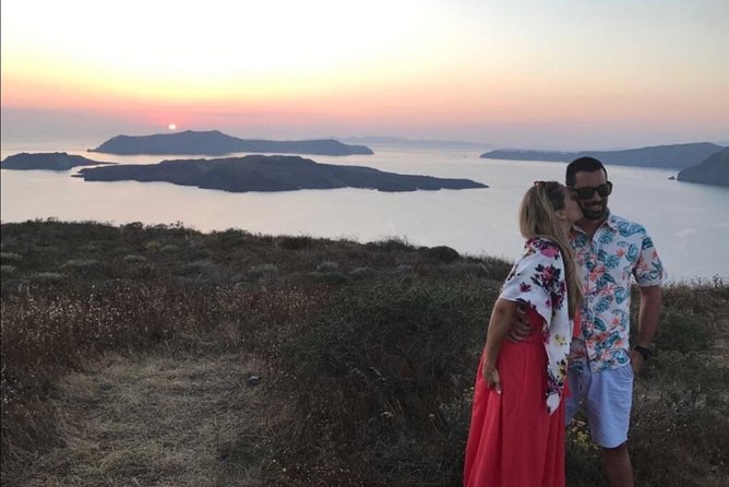 Santorini Sunset Wine Tour with Santo Winery Views - Pickup, transport, and the four-hour schedule