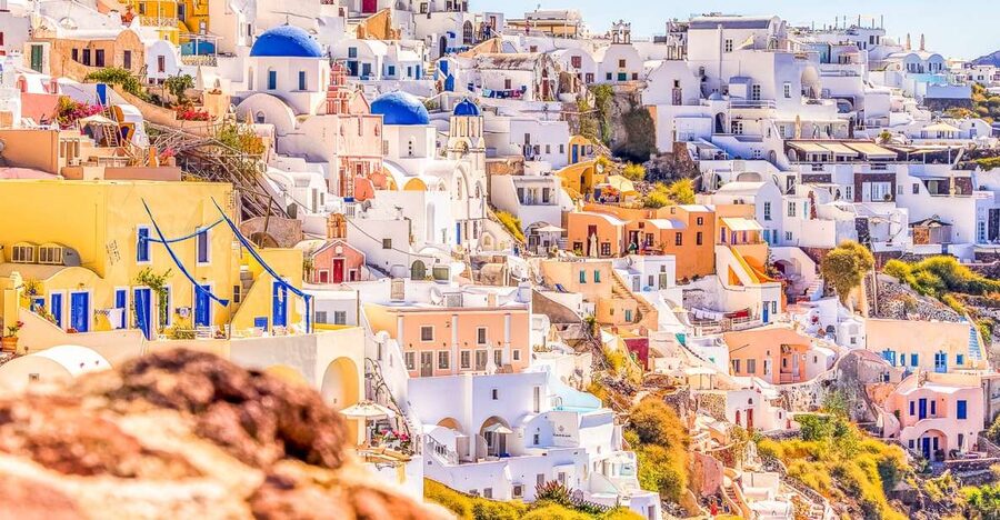 Santorini: Top Sights Day Trip, Wine Tasting, & Oia Sunset - Pyrgos, where the lanes turn uphill