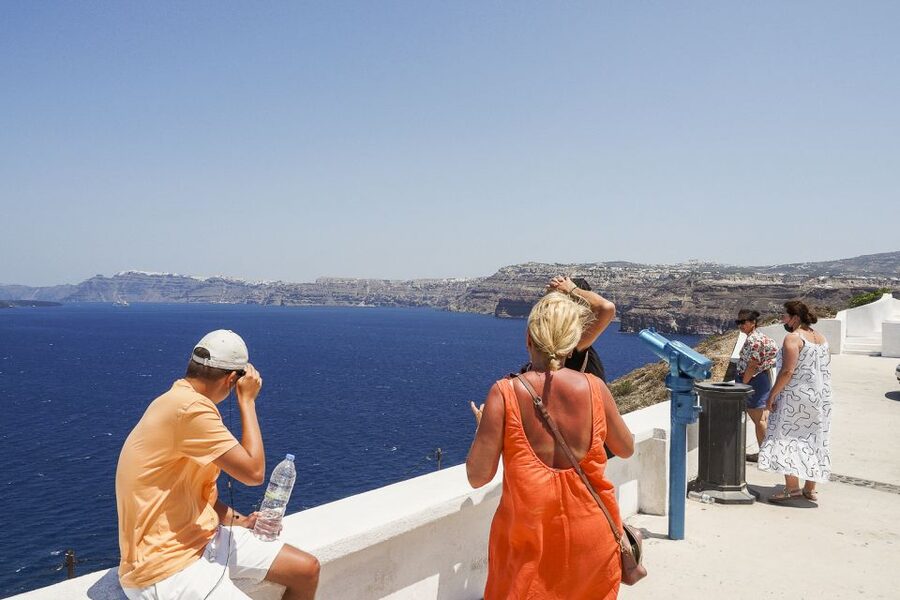 Santorini: Top Sights Day Trip, Wine Tasting, & Oia Sunset - Oia at sunset, the grand finish