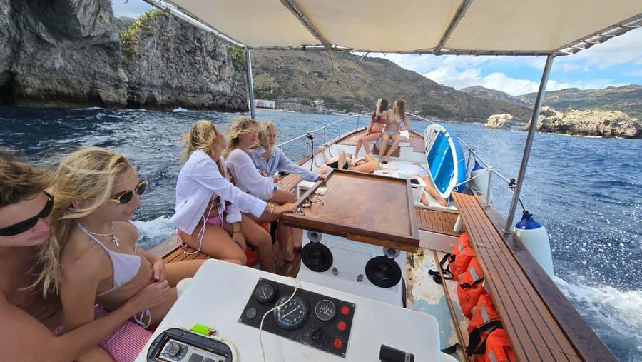 Taormina: Boat Tour with Sicilian Wine Tasting - The crew and the group atmosphere
